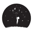little boy fly with balloons vector image
