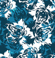 seamless floral pattern with roses on a blue vector image