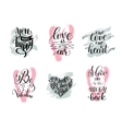 set of handwritten lettering positive quote about vector image