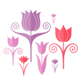 abstract flowers origami vector image vector image