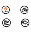 head dragon flat color logo template vector image vector image