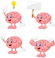 Cartoon funny brain collection set vector image