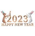 happy new year 2023 text for banner design vector image