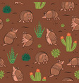 seamless pattern with cute armadillos vector image vector image