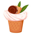 ice cream or dessert with mousse and cookie vector image