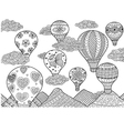 hot air balloon coloring vector image