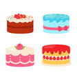cartoon sweet cake to birthday or wedding vector image