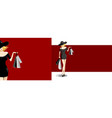fashion woman holding shopping bag vector image vector image