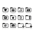 folder documents music film icons set vector image vector image
