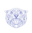 angry jaguar head drawing vector image