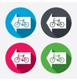 bicycle path trail sign icon cycle vector image