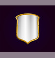 metal realistic shield silver with gold royal vector image vector image
