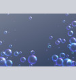 realistic soap bubbles on gray background vector image vector image