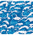 storm waves seamless pattern raging ocean water vector image vector image