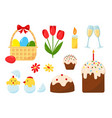 big set elements for easter holiday vector image