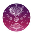 color hand drawn astrology concept with zodiac vector image vector image
