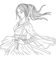 beautiful samurai girl vector image