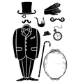 gentleman retro suit and accessories vector image