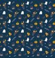 halloween seamless pattern design cute cartoon vector image