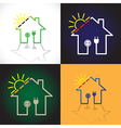house solar circuit vector image