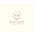 initial td letters floral frames botanical vector image