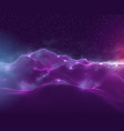futuristic abstract wire mesh misty mountains vector image