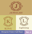 monogram frames craft shapes set vector image
