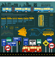 public transportation ingographics buses vector image