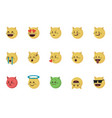 set of cat emoticon vector image