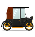 cartoon old retro car in black color vector image