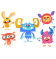 funny cartoon monsters set halloween vector image