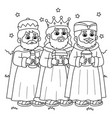 christian three kings coloring page for kids vector image