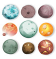 comic planets set vector image vector image