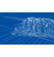 outline city concept wire-frame style vector image vector image