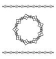 black geometrcal border and circle frame vector image vector image