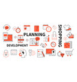 development planning and shopping - line design vector image
