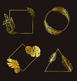 golden leafs frames shiny borders of different vector image vector image