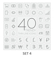 40 thin line icons set 4 vector image