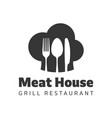 food logo with fork knife and spoon vector image