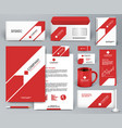 professional universal red branding design kit vector image vector image