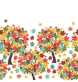 seamless pattern stylized autumn trees vector image vector image