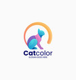 logo cat gradient colorful style vector image