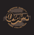 denim handwritten lettering made in old school vector image