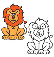 lion coloring book vector image vector image