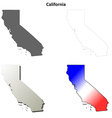 california outline map set vector image