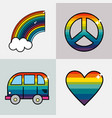 set symbols to representative the hippies vector image