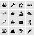 black pet icon set vector image vector image