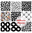halloween seamless decoration patterns set vector image vector image