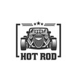 hot rod car logo hotrod emblem vector image