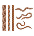 realistic nautical cables seamless ropes vector image vector image
